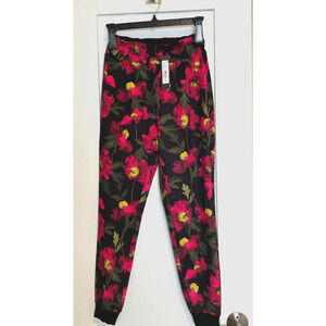 NWT Alice + Olivia Tokyo High-Tech Floral Joggers-California Poppy -XS $295